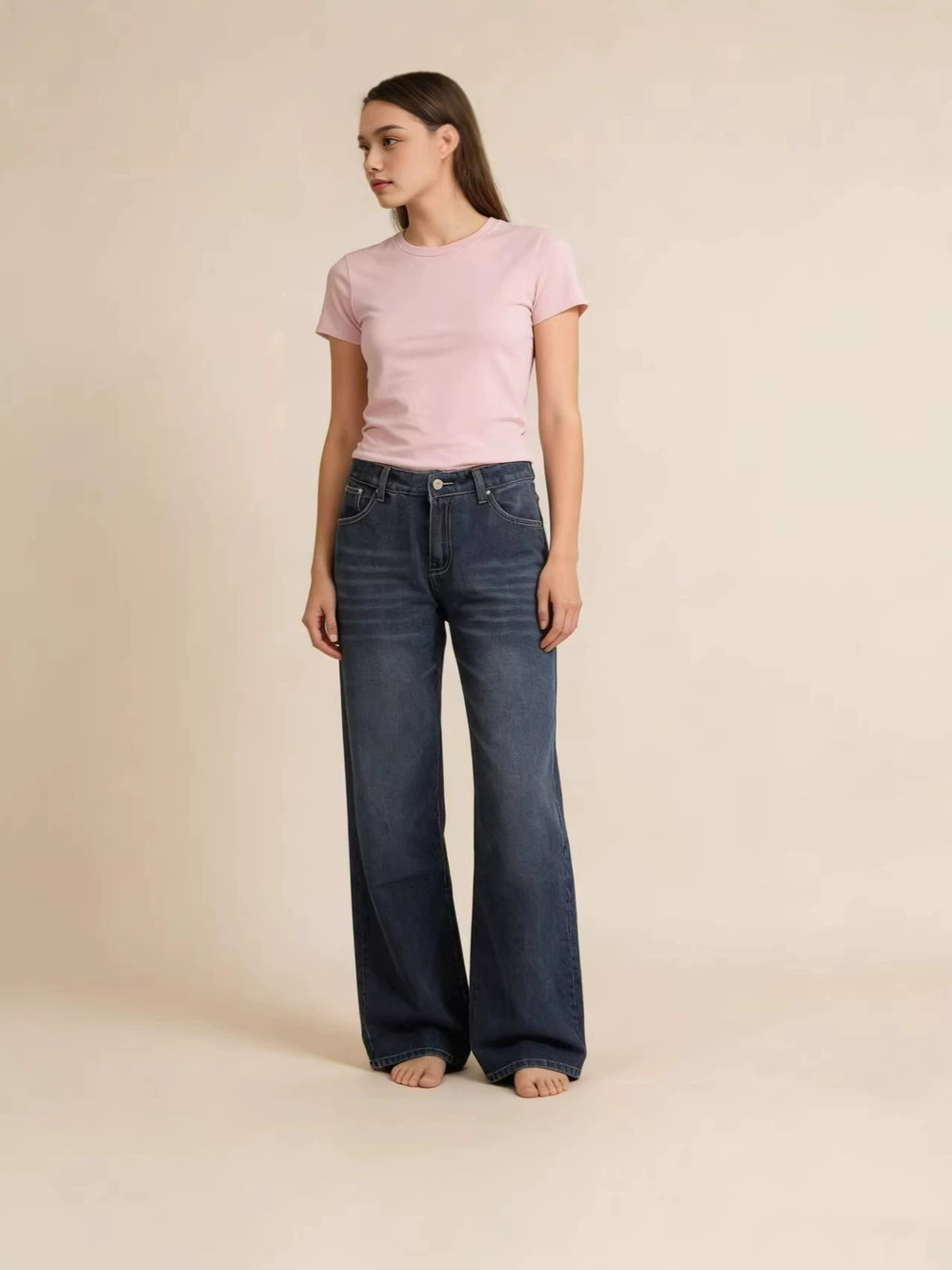 ZARA Wide Leg Low Rise Baggy Vintage Y2K Jeans Plus Size Women Streetwear
